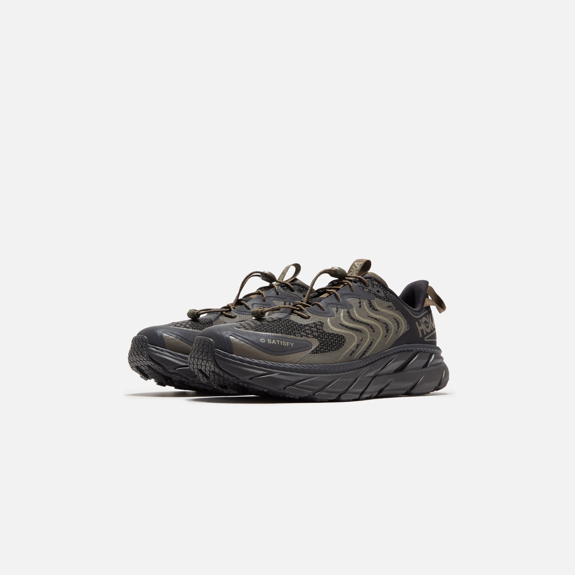 Hoka One One x Satisfy Clifton LS - Forged Iron / Black – Kith Hoka One One x Satisfy Clifton LS - Forged Iron / Black – Kith