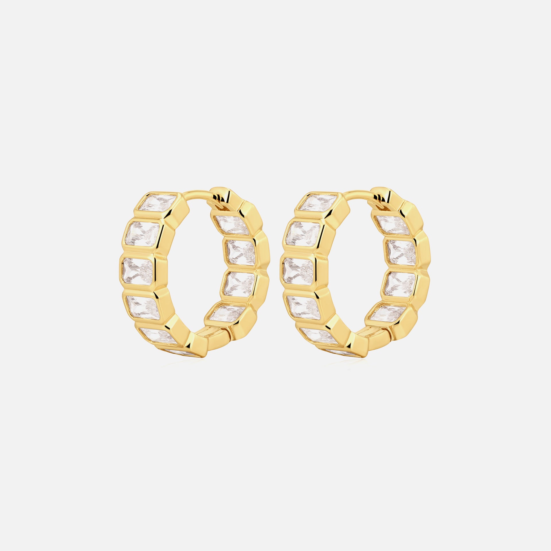 Luv AJ The Bianca Bezel Hoops - Gold