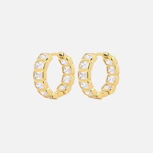 Luv AJ The Bianca Bezel Hoops - Gold