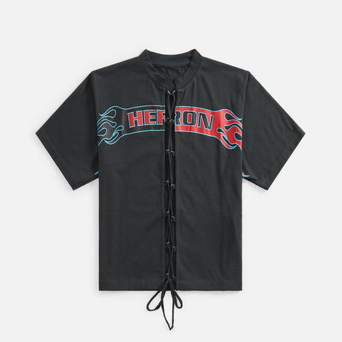 Heron Preston HP Flaming Lace Up Tee - Black