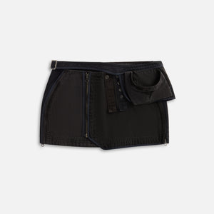 Hyein Seo Patchwork Mini Skirt with Waist Bag - Stone