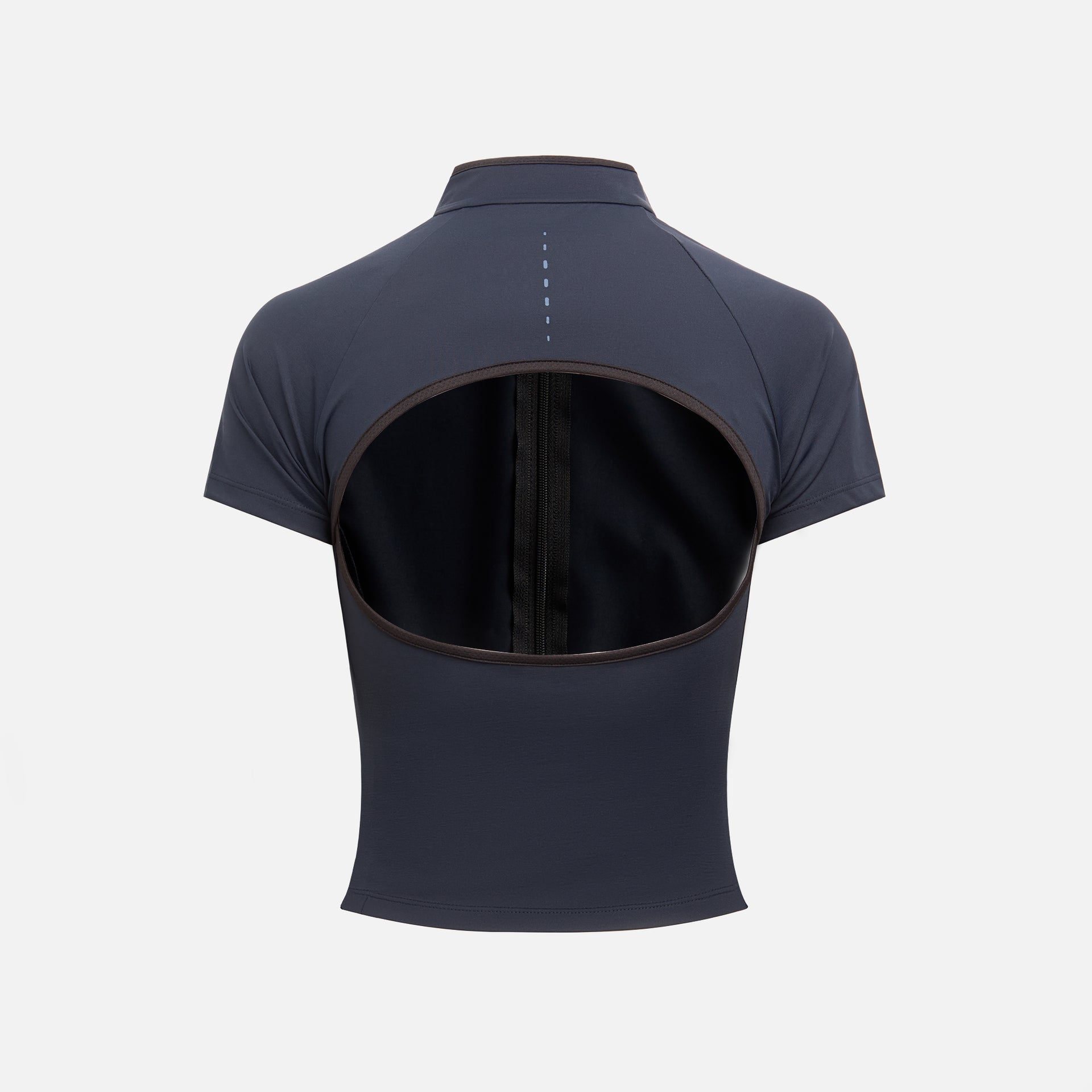 Hyein Seo Slashed Zip Top - Navy