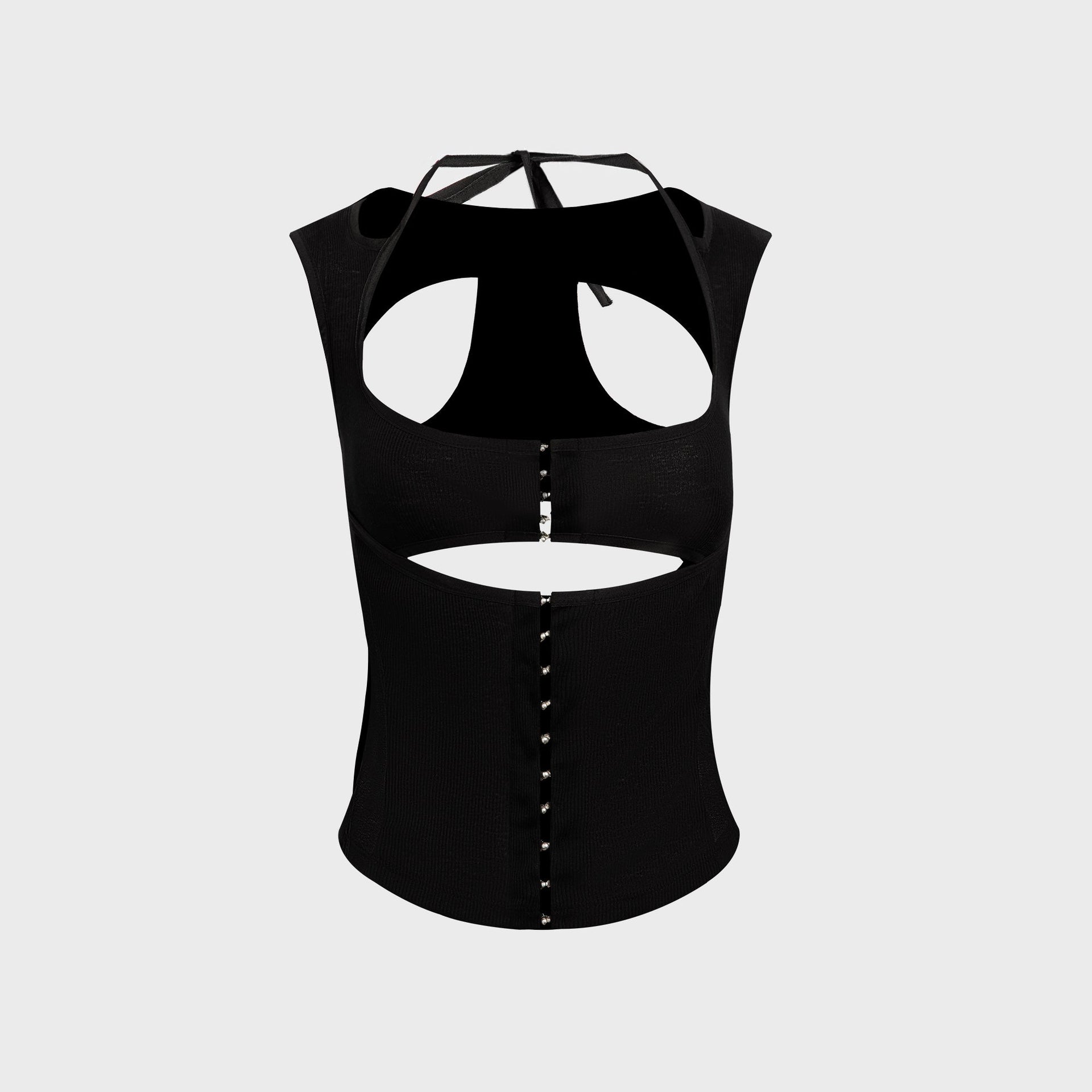 Hyein Seo Layered Slash Top in Black