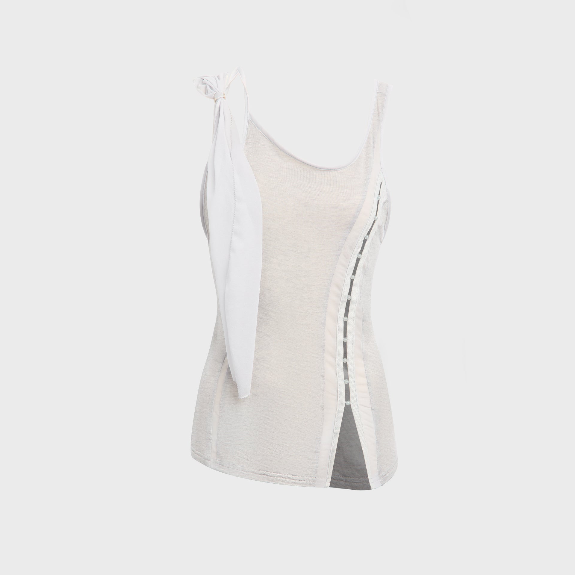 Hyein Seo Beaded Strap Top - Ash Grey