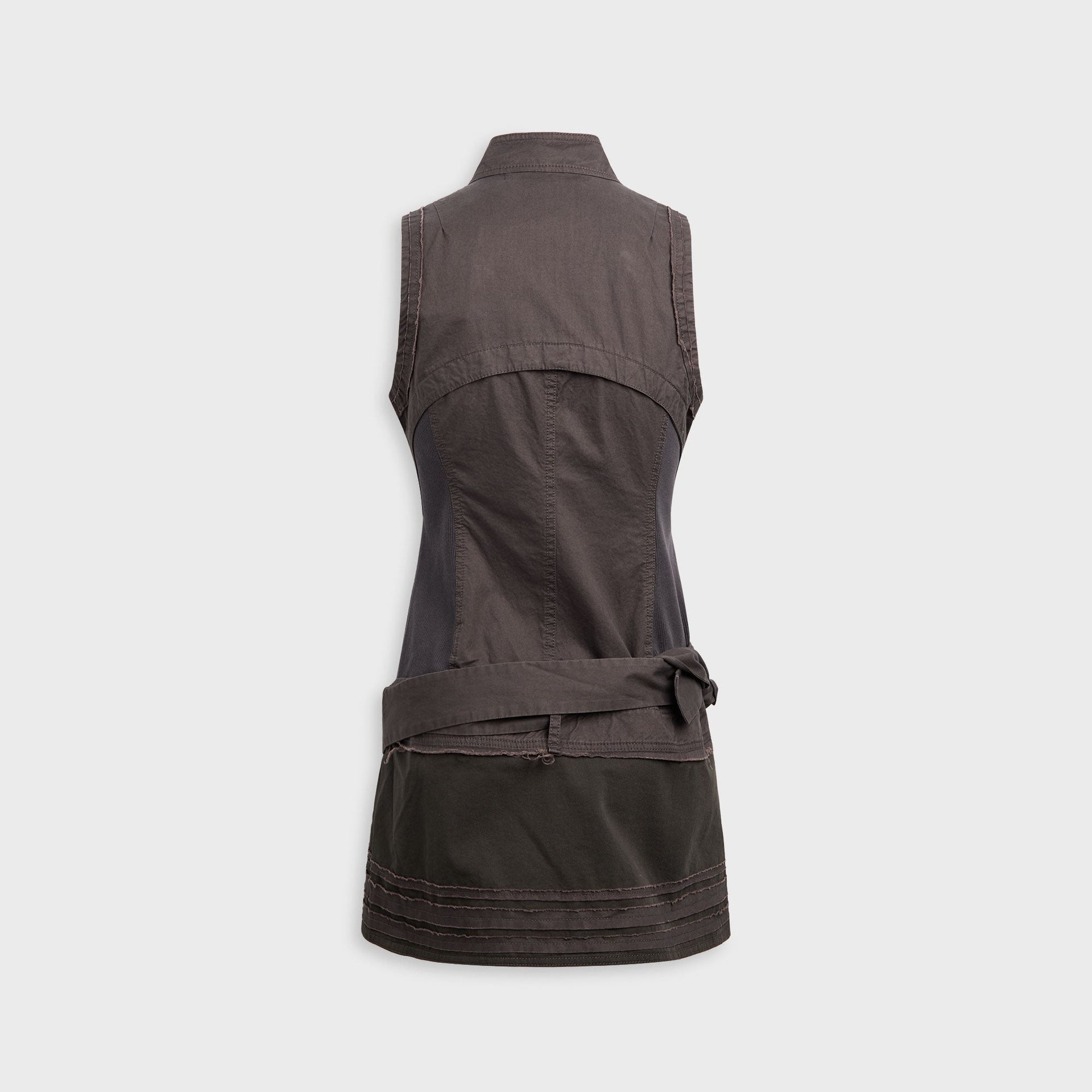 Hyein Seo Sleeveless Moto Dress with Belt Bag - Charcoal