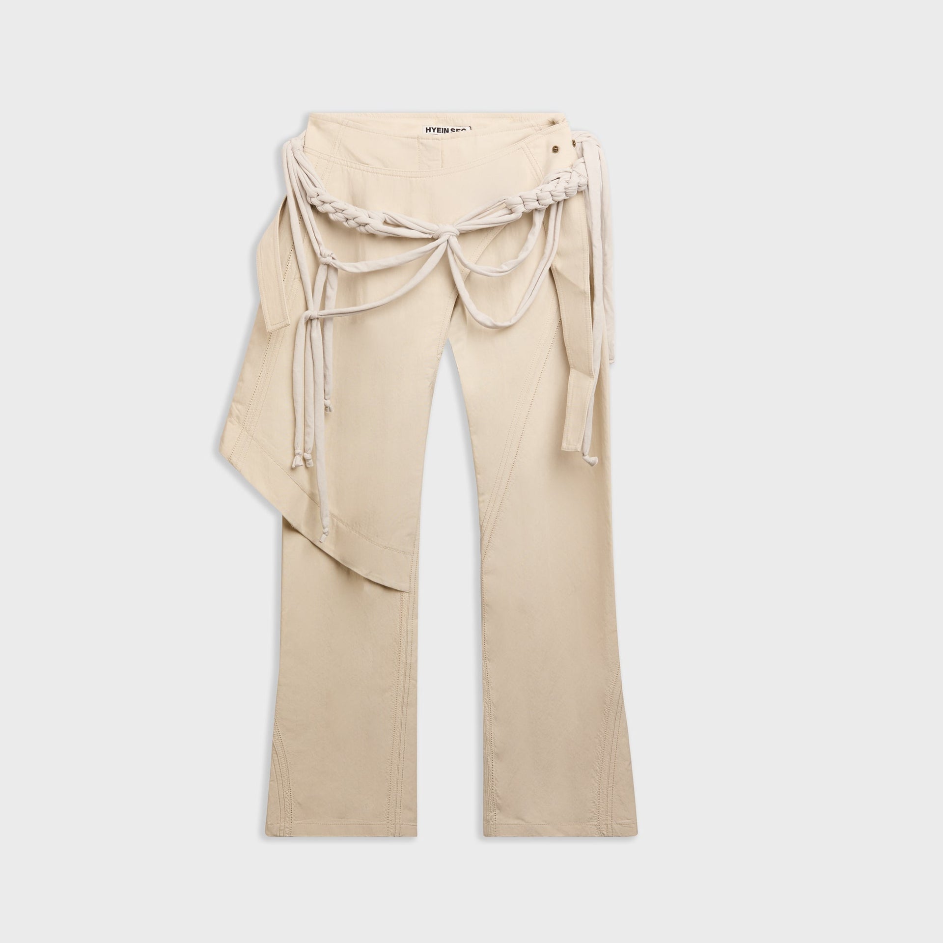 Hyein Seo Wrap Pant with Macrame Belt - Mist Grey