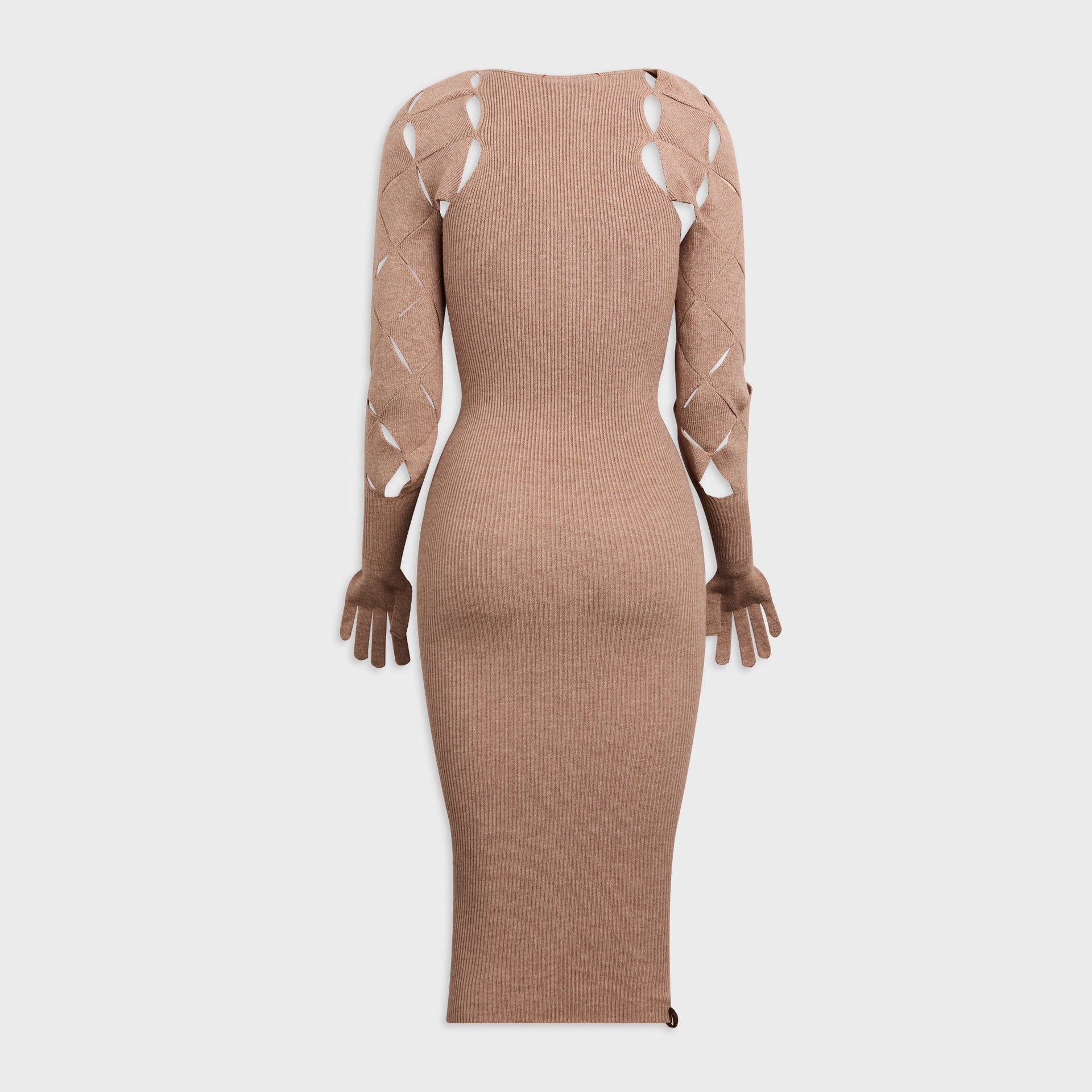 Isa Boulder Argyle Sleeve Dress - Dustpink