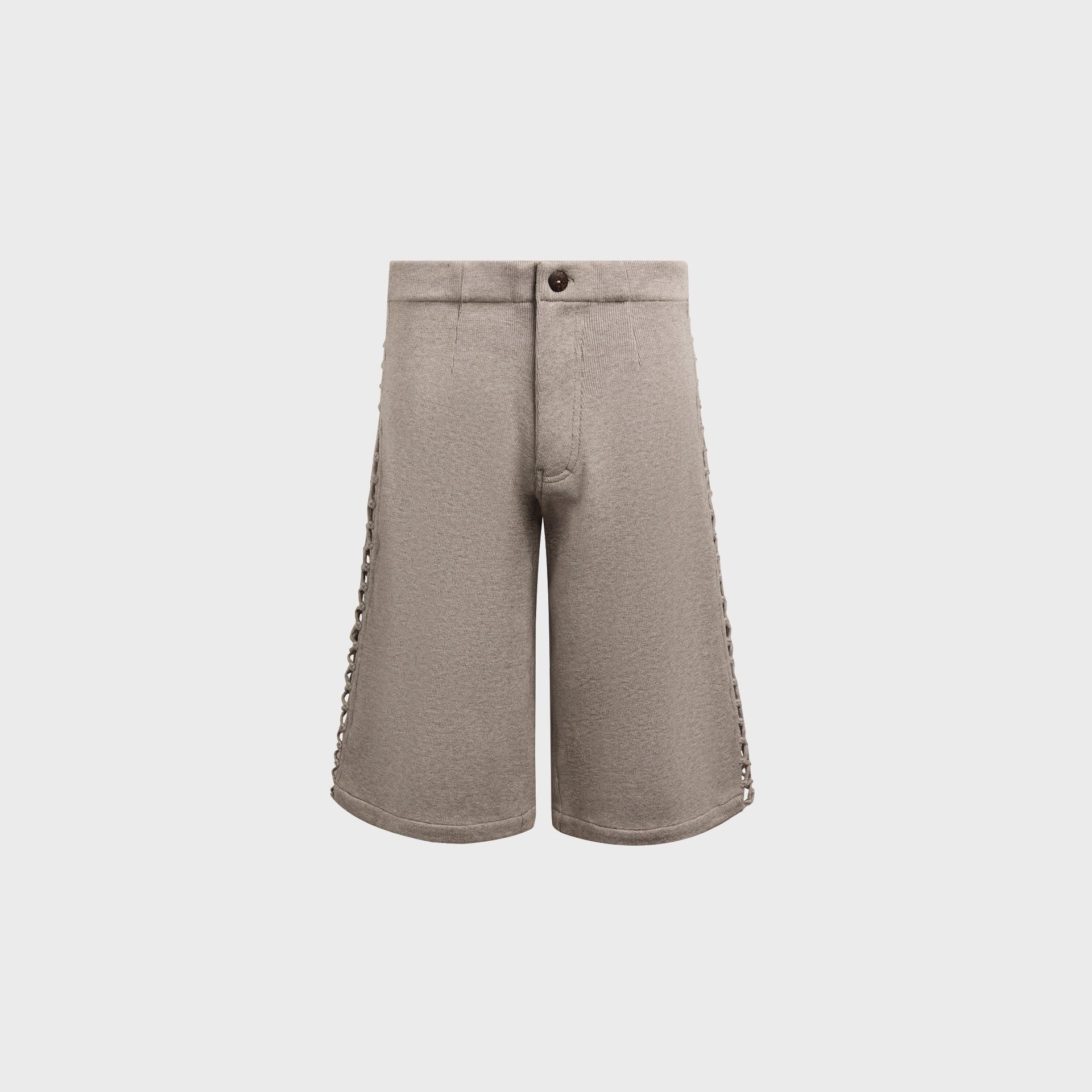 Isa Boulder Relaxed Macrame Pants - Light Grey
