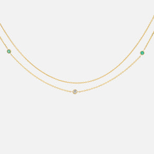 Isa Grutman Diamond Emerald Belly Chain - Gold