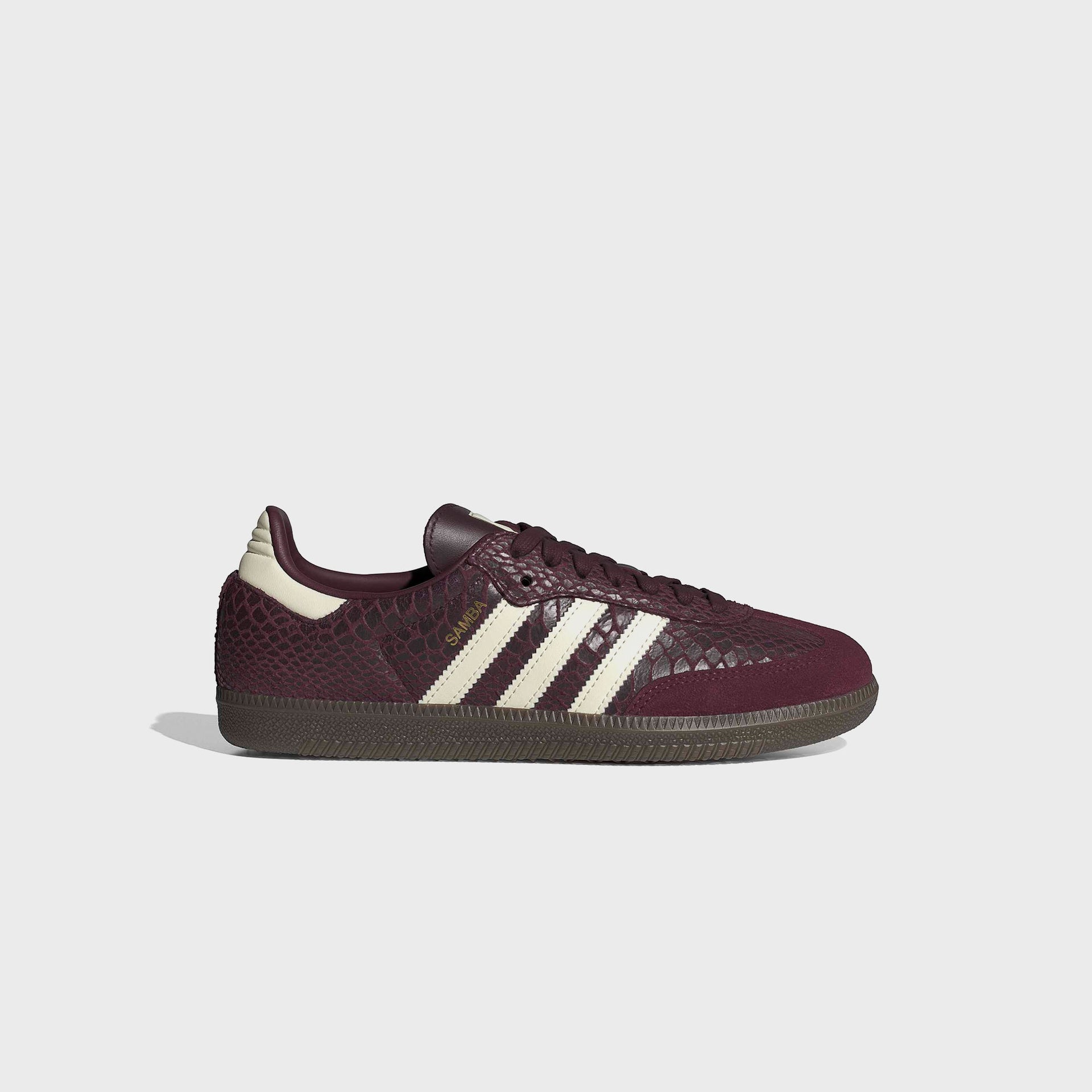 adidas WMNS Samba OG - Maroon / Cream White / Gold Metallic Kith adidas WMNS Samba OG - Maroon / Cream White / Gold Metallic Kith