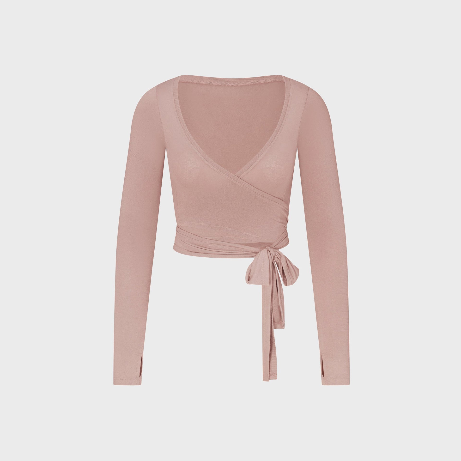 NikeSKIMS Stretch Knit Long Sleeve Wrap Top - Himalayan