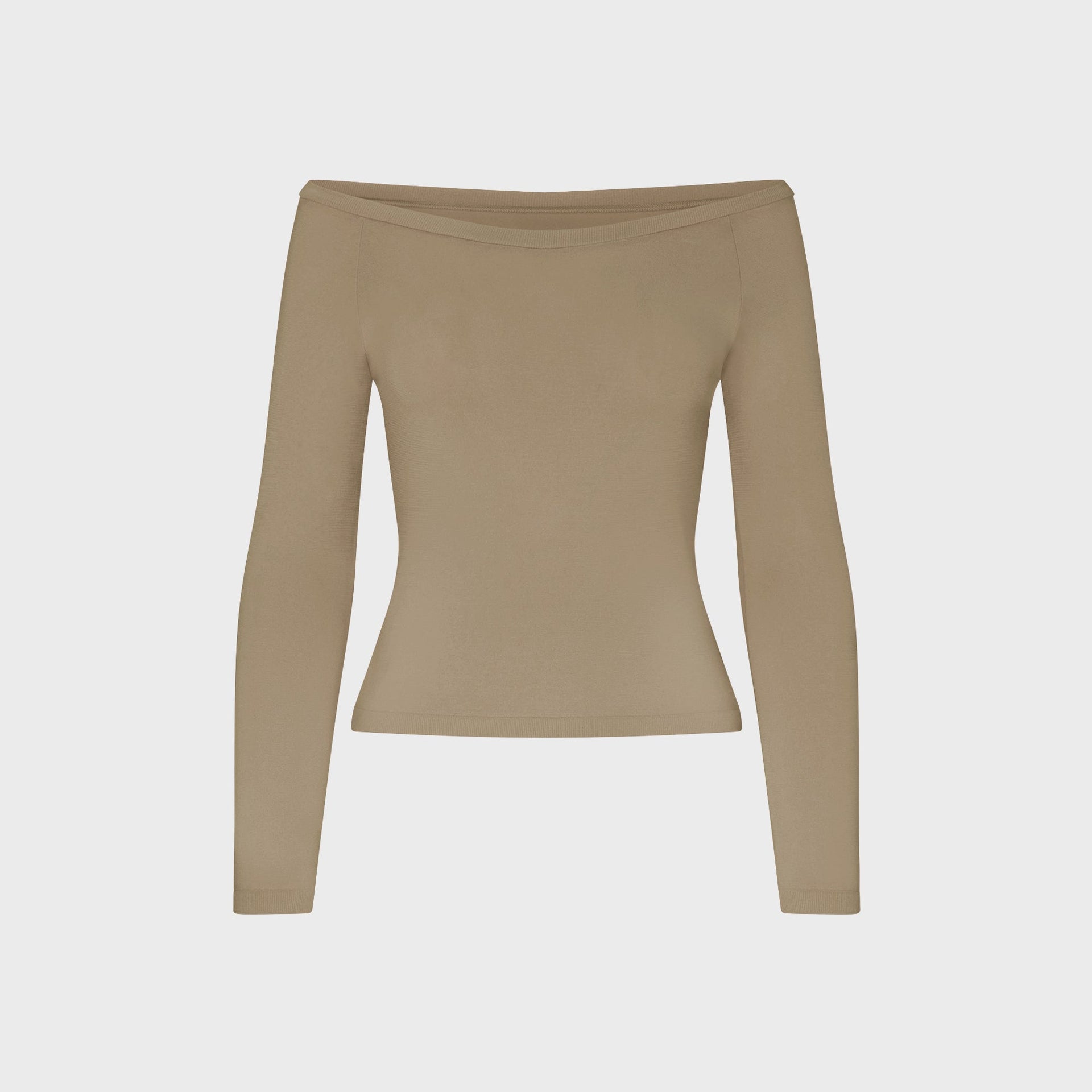 NikeSKIMS Stretch Knit Off-Shoulder Long Sleeve Top - Dune