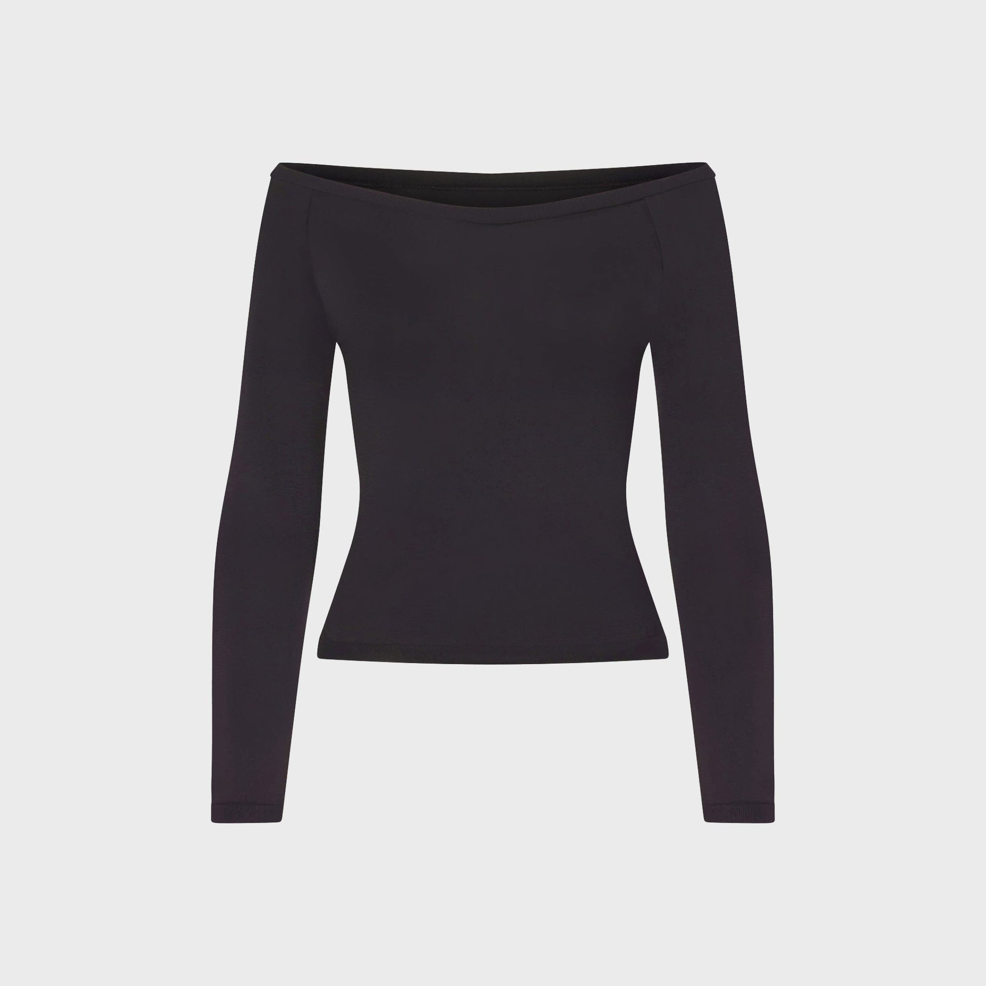 NikeSKIMS Stretch Knit Off Shoulder Long Sleeve Top - Obsidian