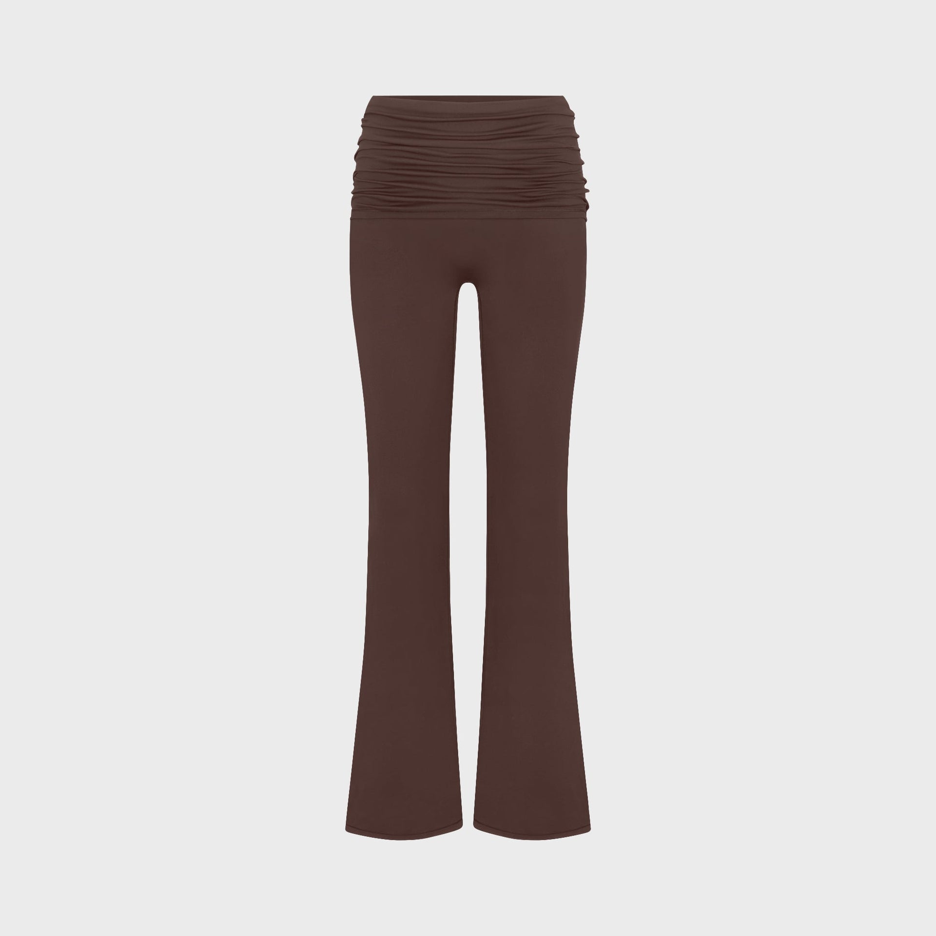 NikeSKIMS Matte Flared Fold Over Waistband Pants - Dark Sepia