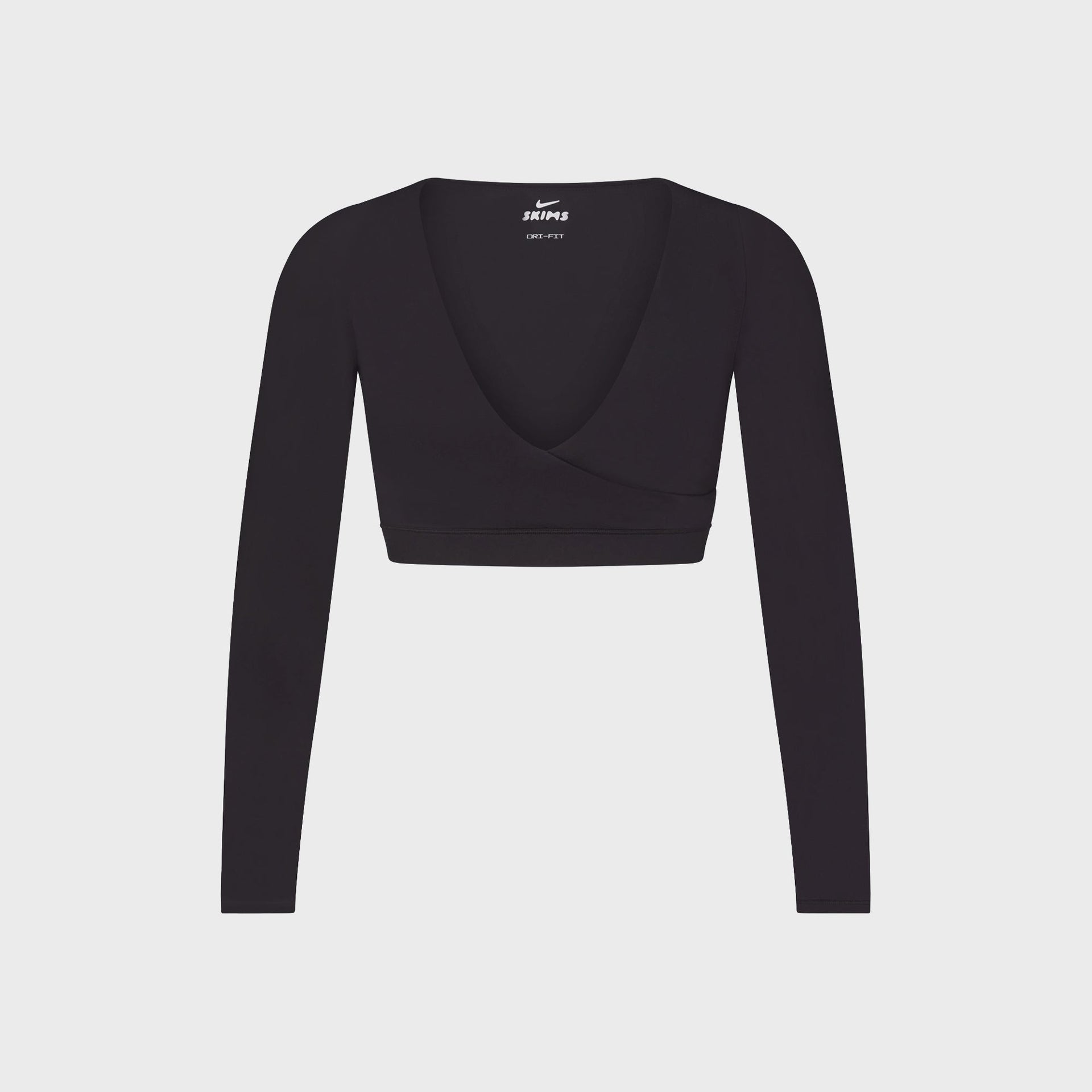 NikeSKIMS Matte Long Sleeve Wrap Top - Obsidian