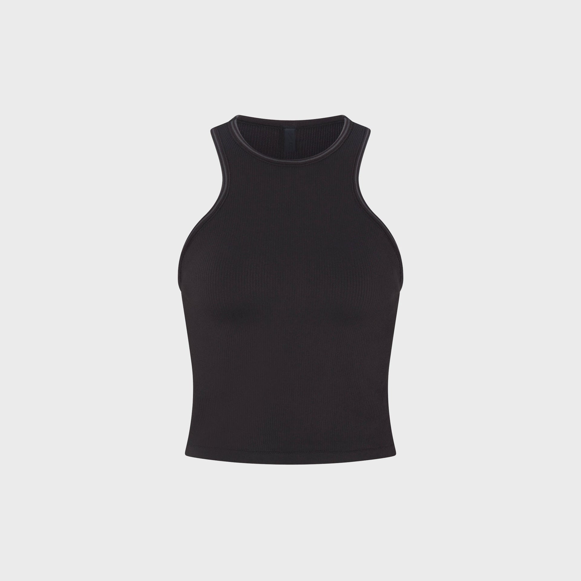 NikeSKIMS Ribbed Seamless Racerneck Tank Top - Obsidian / Armor