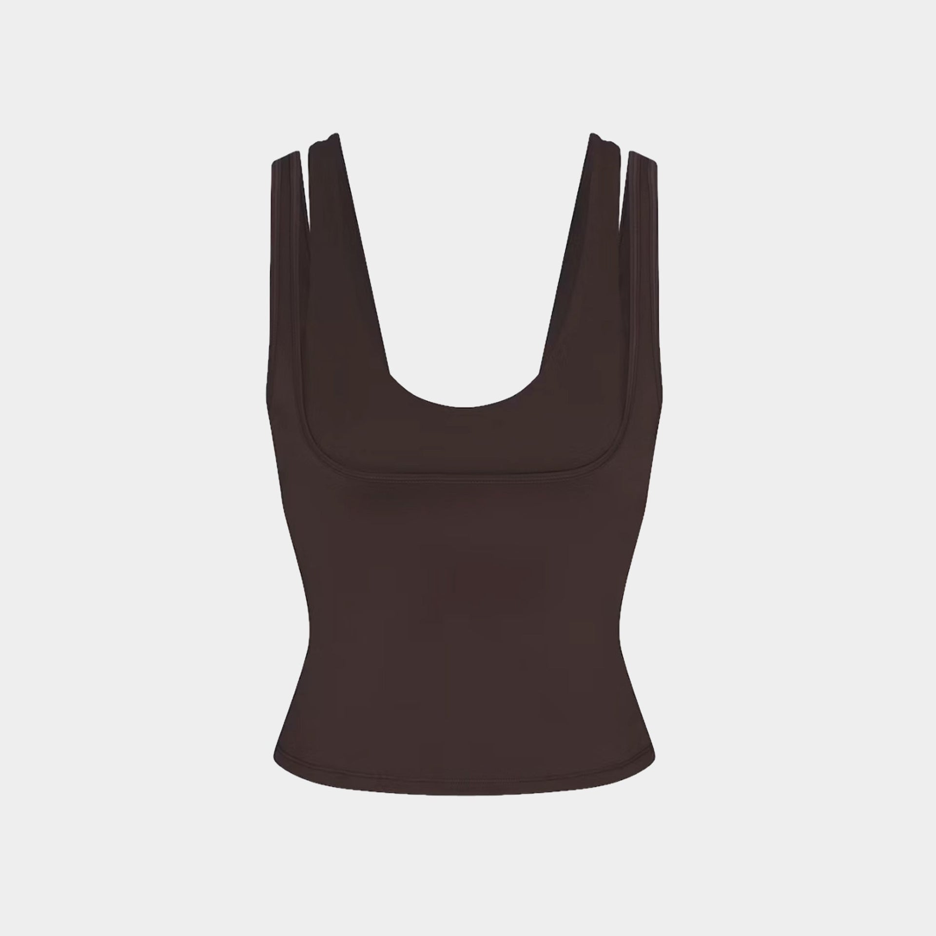 NikeSKIMS Matte Double-Strap Scoop Tank Top - Dark Sepia