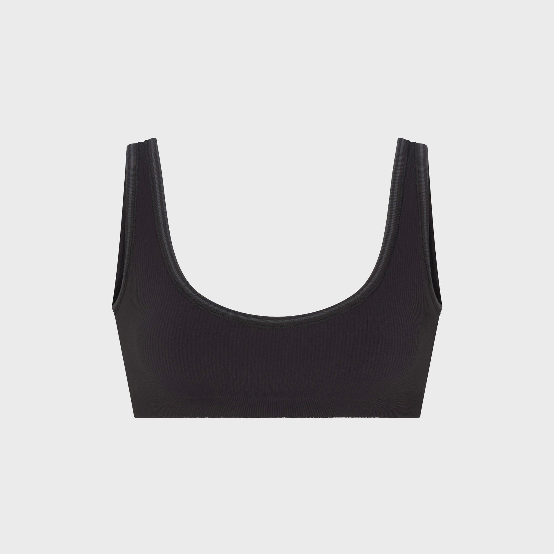 NikeSKIMS Ribbed Seamless Micro-Scoop Bra - Obsidian / Armor