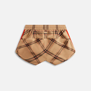 adidas Originals by Wales Bonner Checkered Shorts - Sand / Scarlet Red