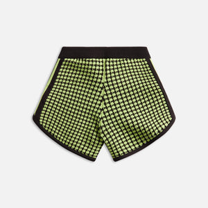 adidas Originals by Wales Bonner Crochet Shorts - Brown / Lime Green