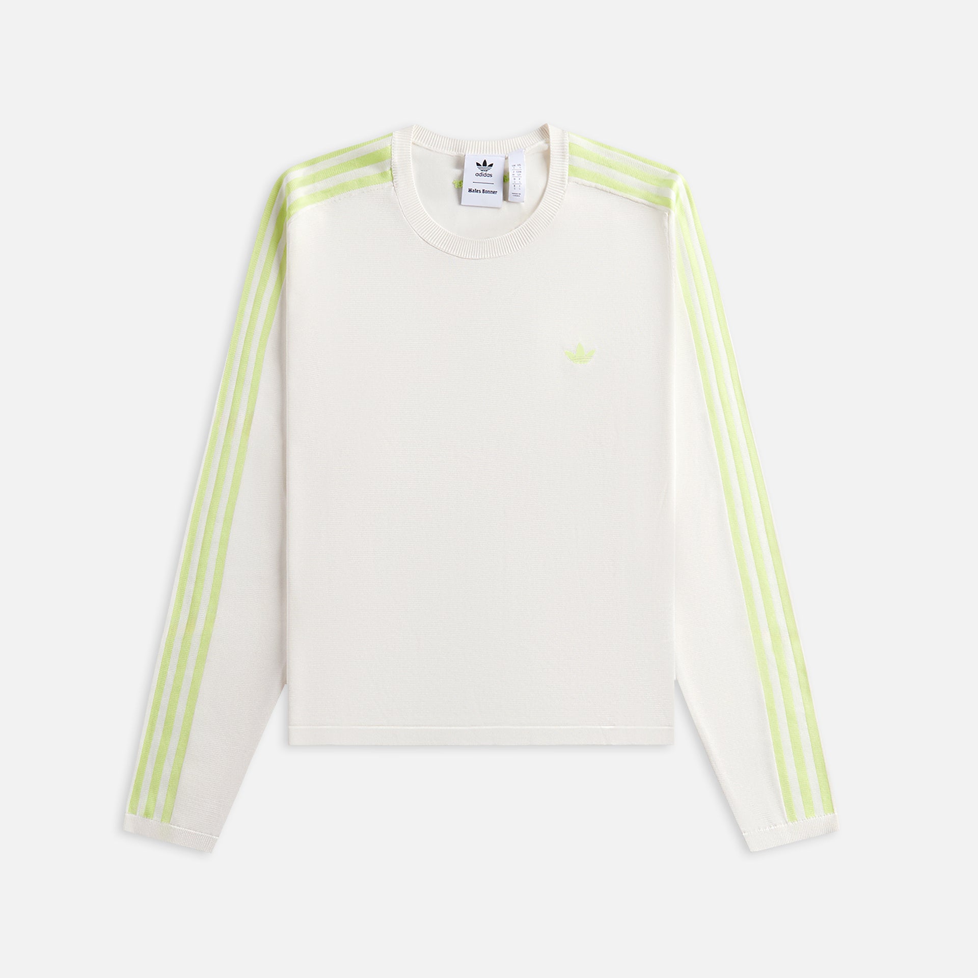 adidas Originals by Wales Bonner Long Sleeve Knit Tee - Ivory / Lime