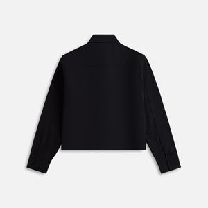 Jil Sander asymmetric Fine Wool Gabardine Shirt with Jewels - Black