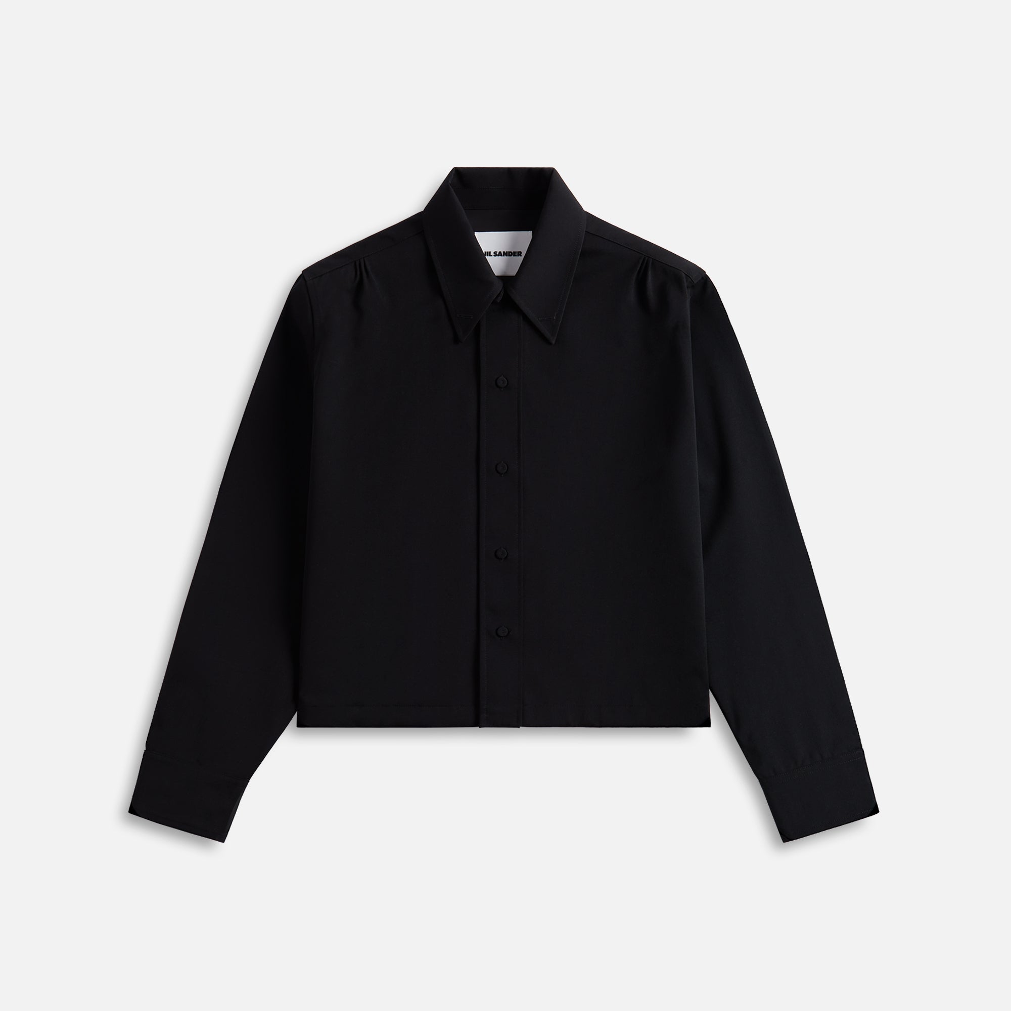 Jil Sander pointed-collar gabardine shirt - Black