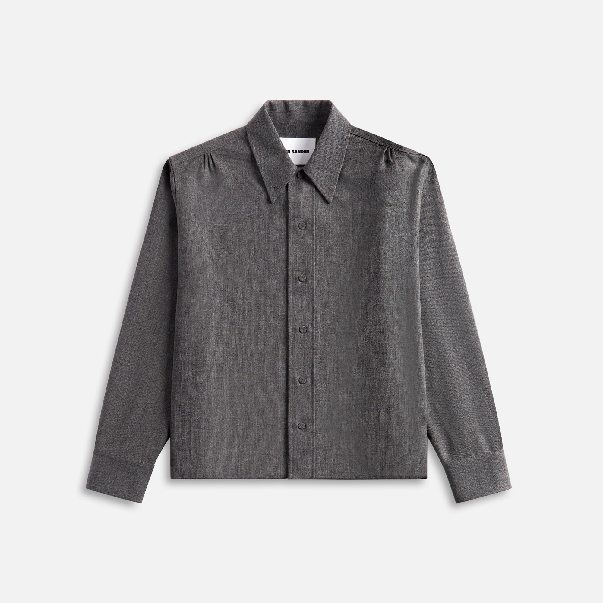 Jil Sander Open Wool Canvas Shirt with Jewels - Volcanic Glass – Kith