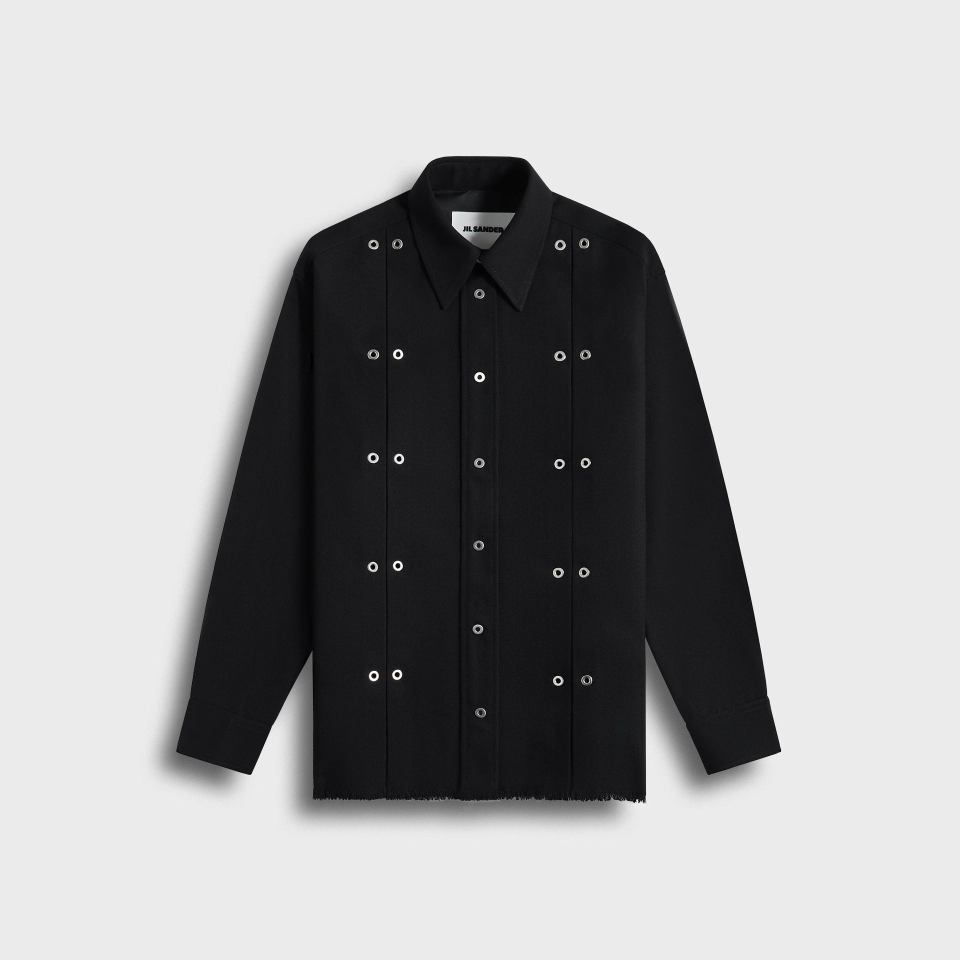 Jil Sander Wool Shirt with Eyelets ‚Äì Black