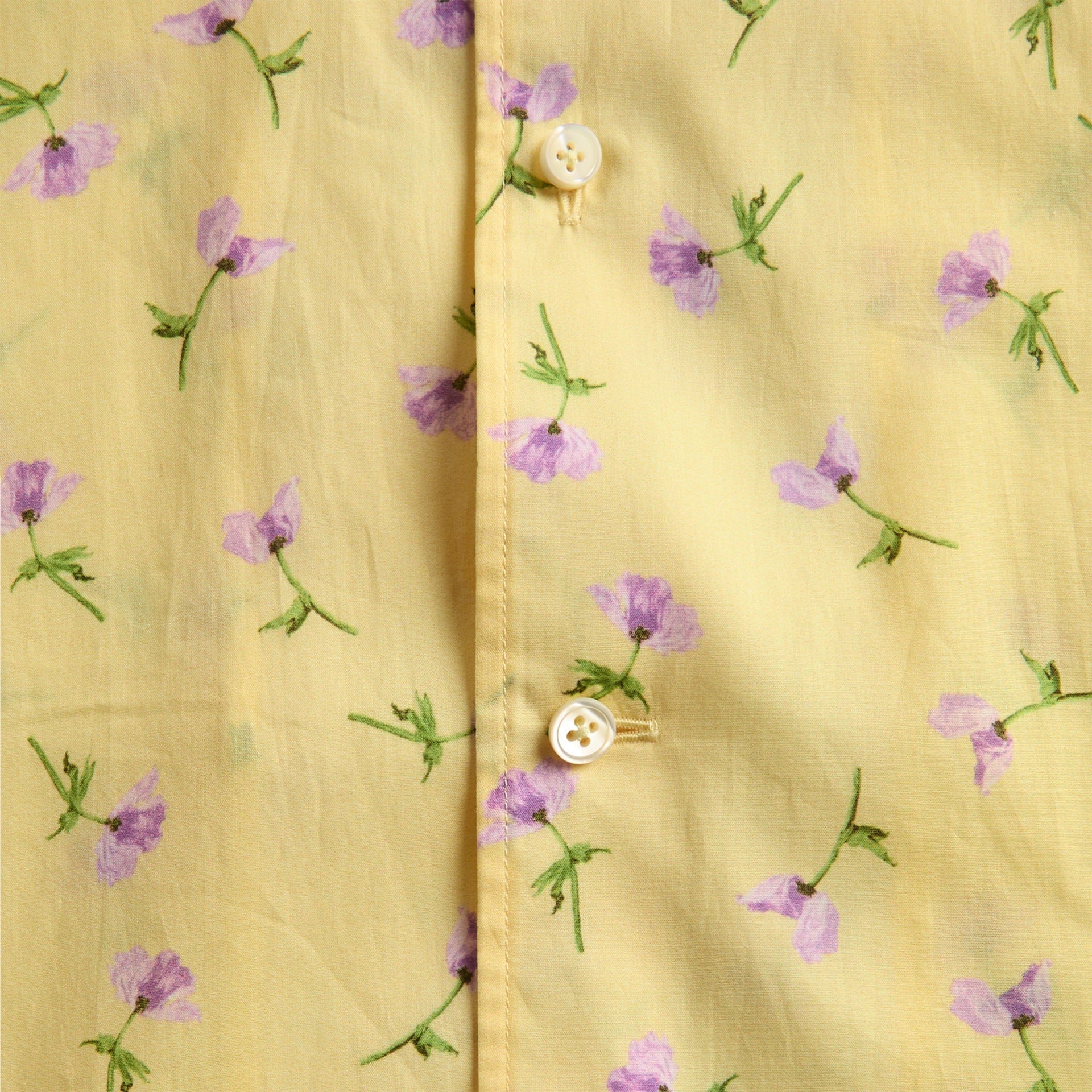 Jil Sander Camp-Collar Printed Cotton Shirt - Pastel Yellow