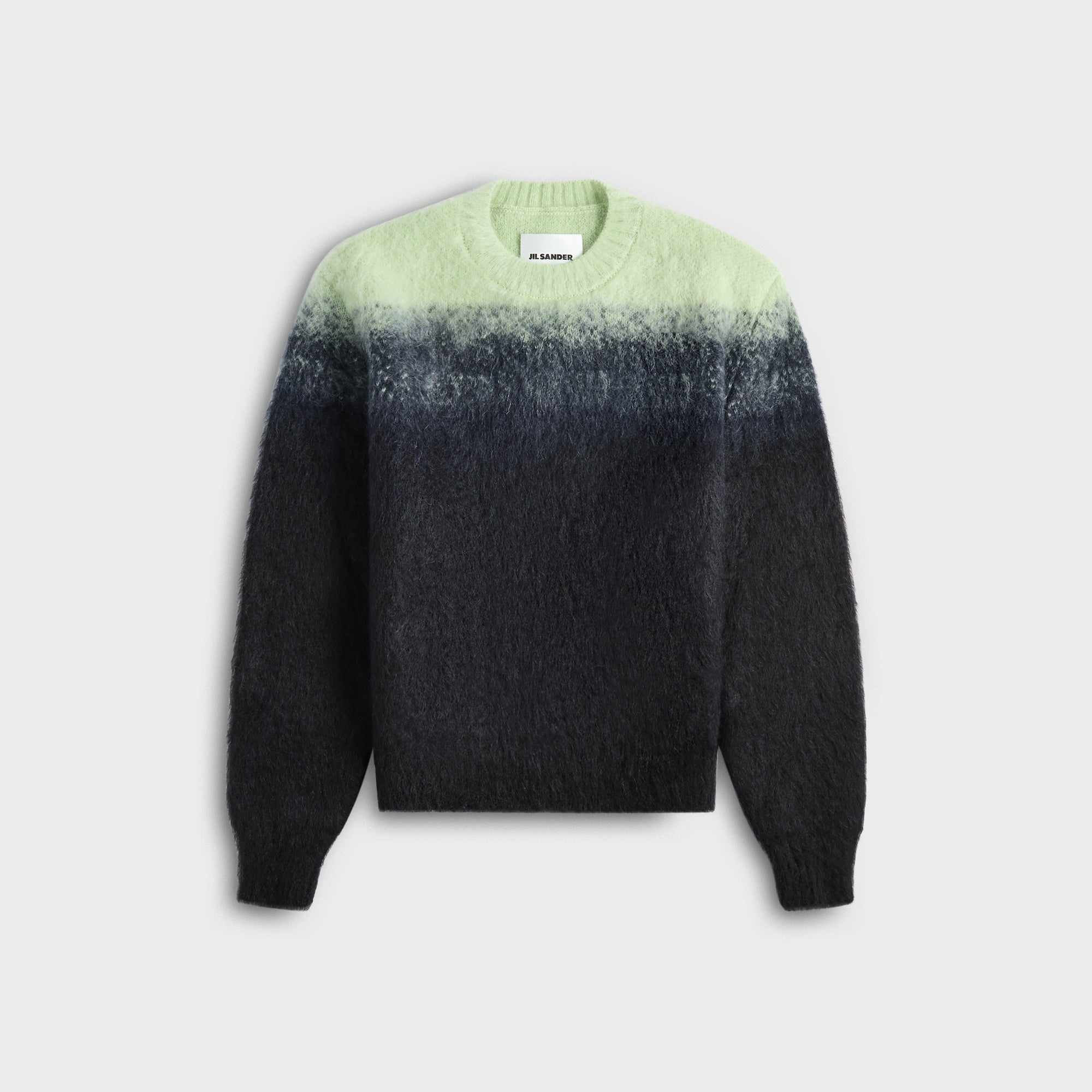 Jil Sander Mohair Jacquard Crewneck Sweater - Mint Green / Navy