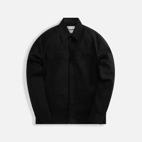 Jil Sander Fine Wool Gabardine Shirt - Black