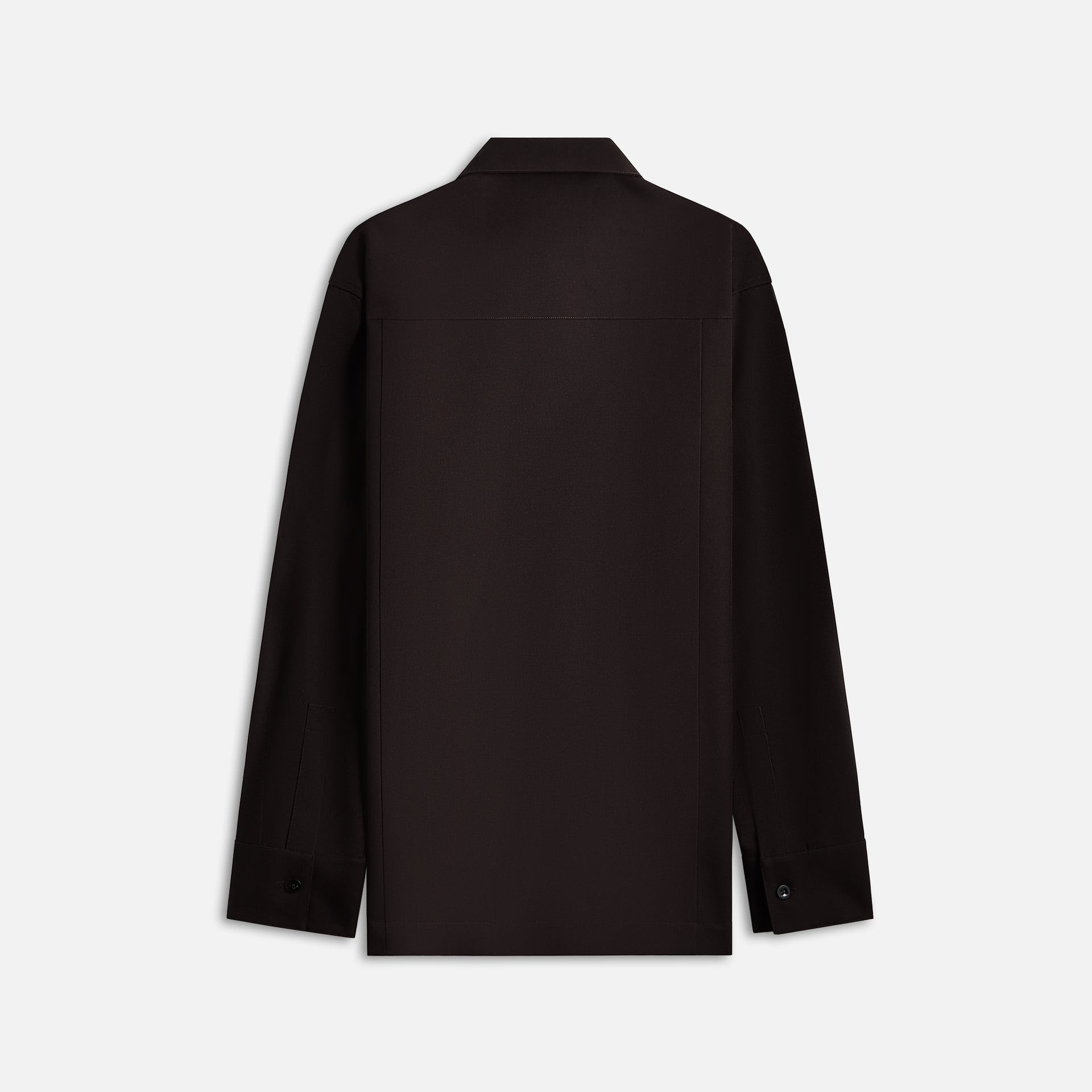 Jil Sander Sharp Wool Gabardine Shirt - Chocolate Brown