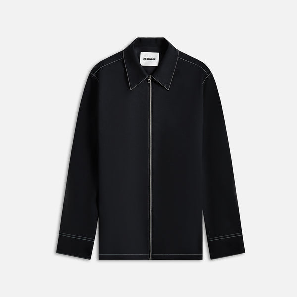【関税込み】JIL SANDER LOGO-JACQUARD JACKET Jil Sander Logo Jacket - Black (Cotton Poplin) - J23BN0003