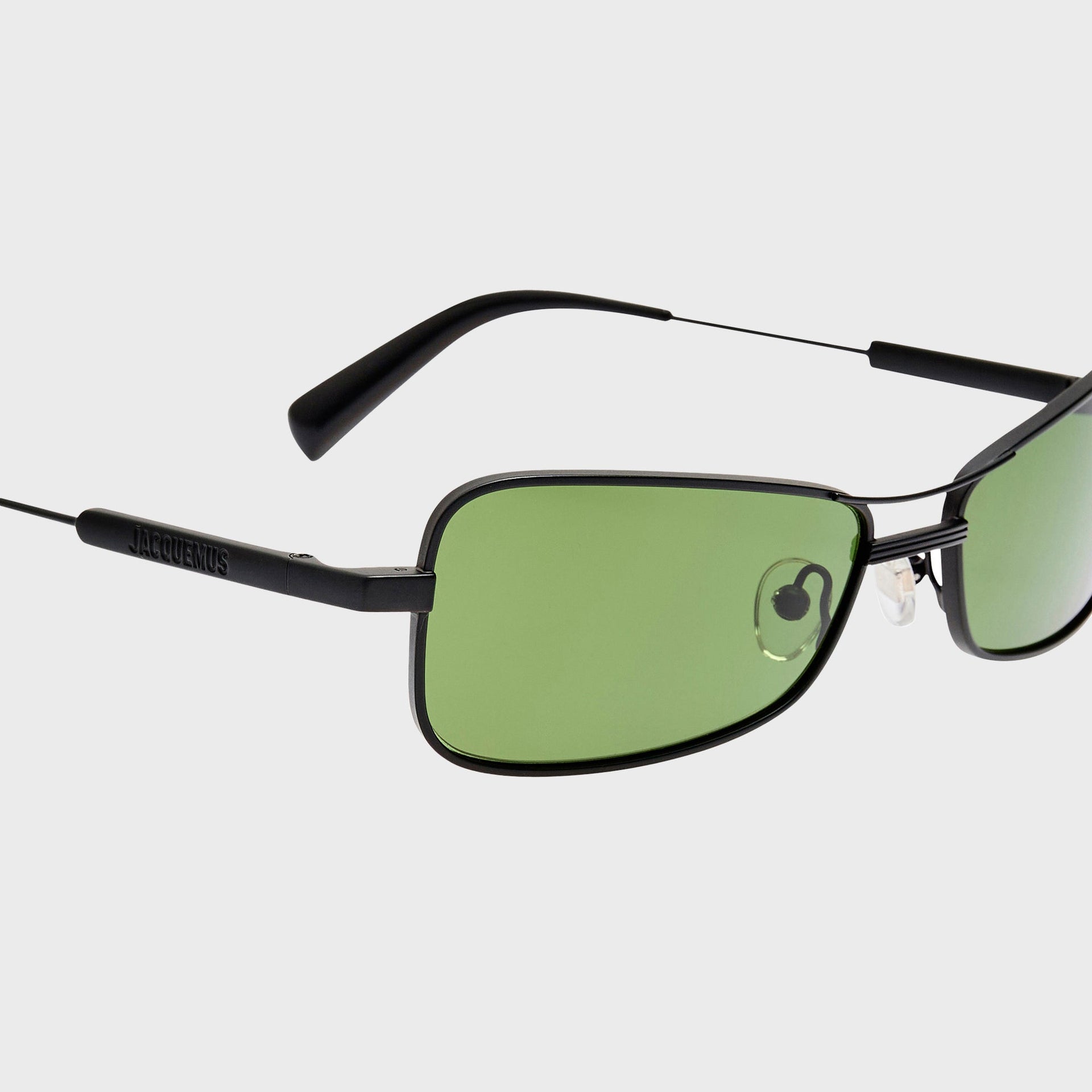 Jacquemus Statzione Sunglasses - Black / Green
