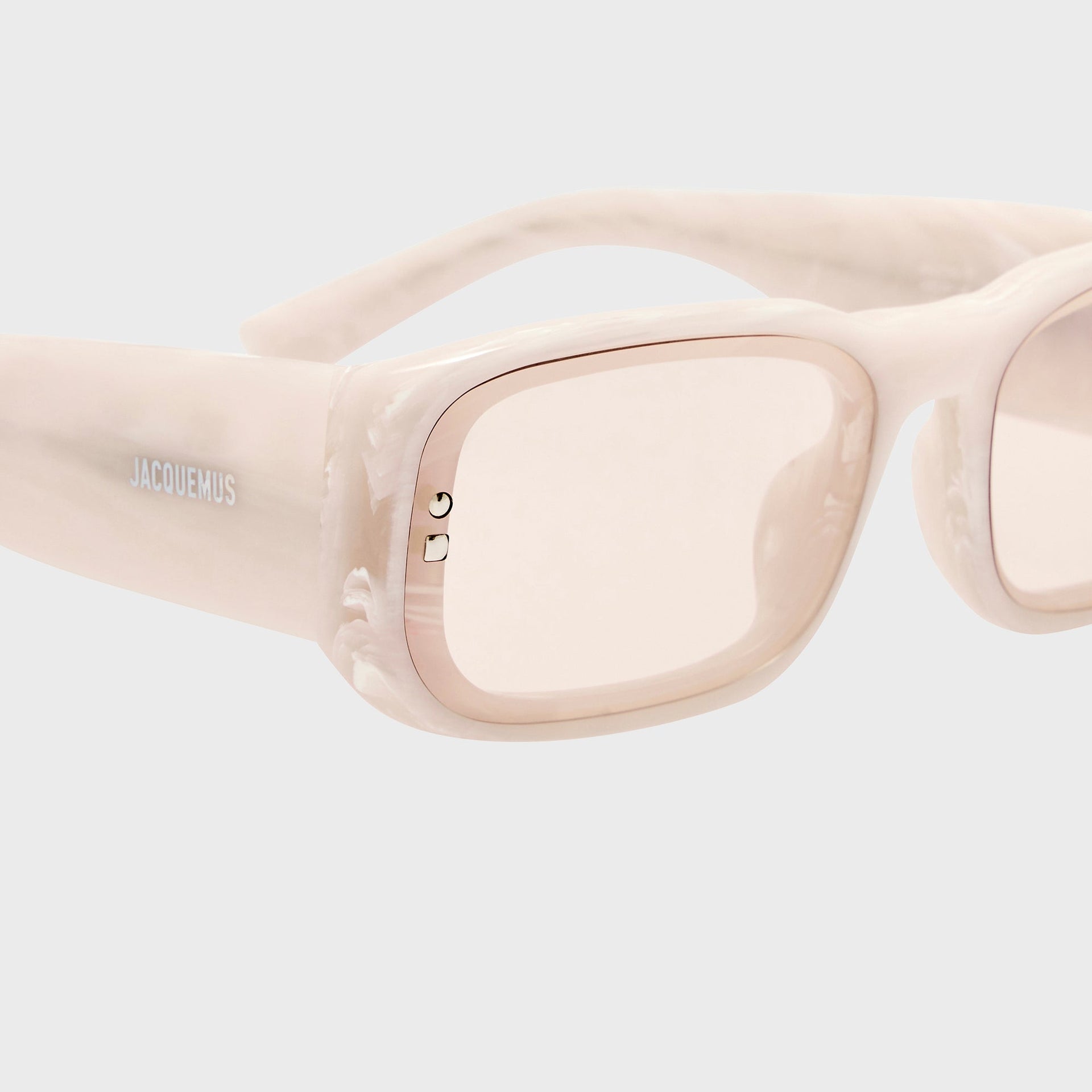 Jacquemus Pisco Sunglasses - Marble / Silver / Light Smoke