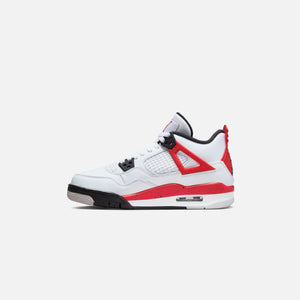 Nike Grade School Air Jordan 4 Retro - White / Fire Red / Black / Neutral Grey