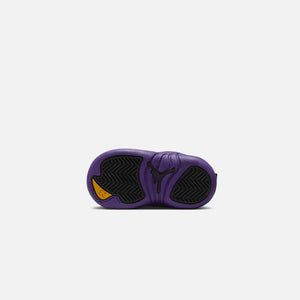 Nike TD Air Jordan 12 Retro - Black / Field Purple / Metallic Gold