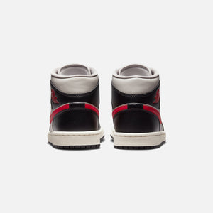 Nike Wmns Air Jordan 1 Mid - Black / Gym Red / College Grey
