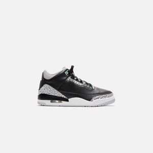 Nike PS Air Jordan size 3 Retro - Black / Green Glow / Wolf Grey / White