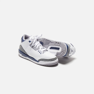 Nike GS Air Silver-Gym jordan 3 Retro - White / Midnight Navy / Cement Grey / Black