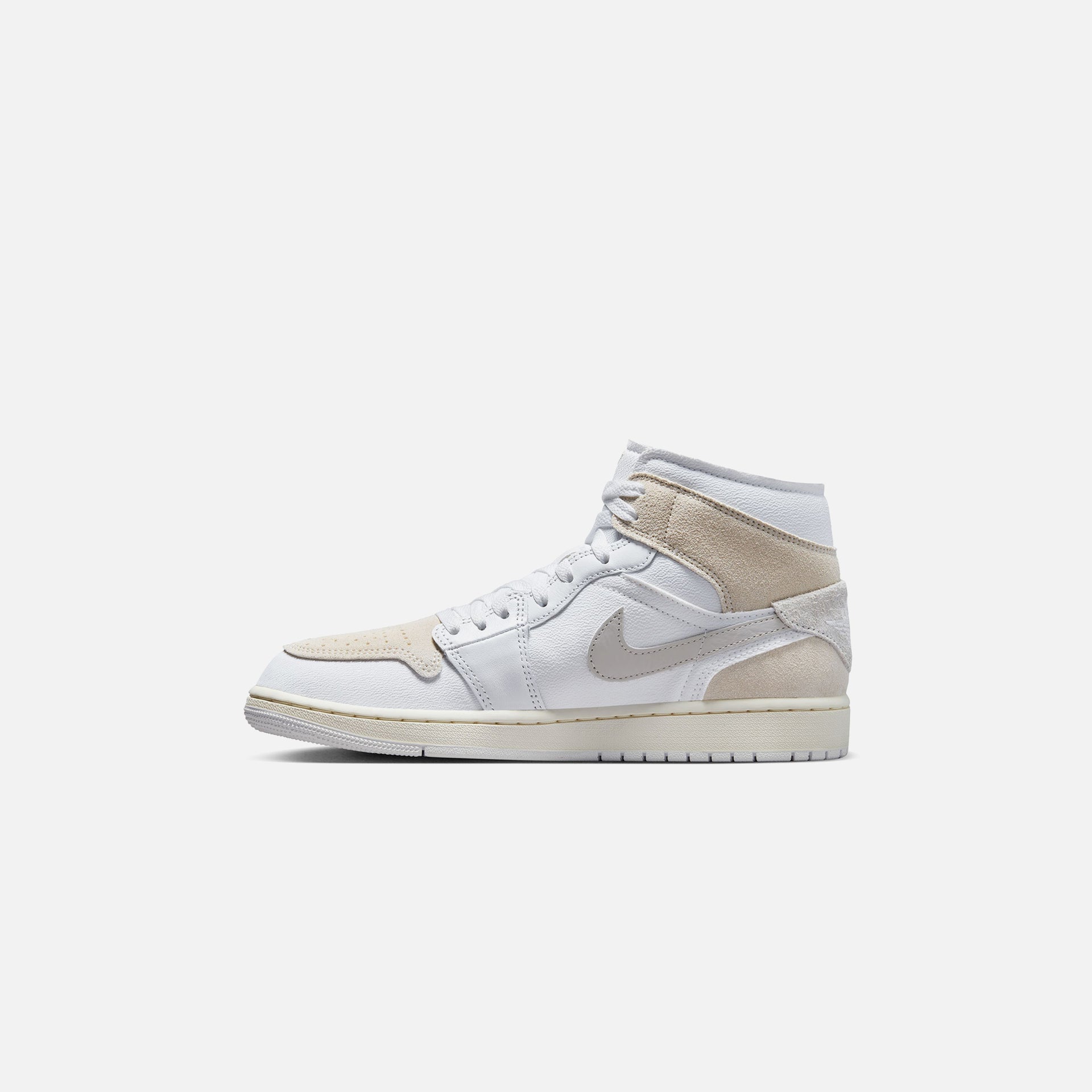 Nike Air Jordan 1 Mid SE - White / Tech Grey / Sail / Light Orewood Brown