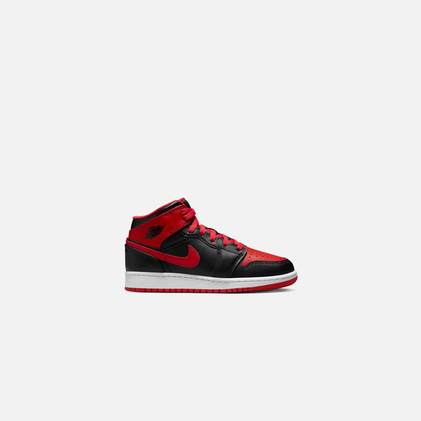 Nike Grade School Air Jordan 1 Mid - Black / Fire Red / White – Kith