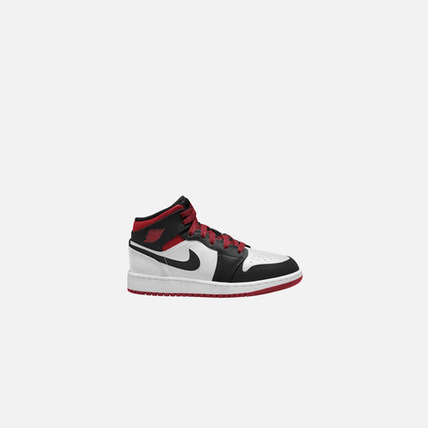 Nike GS Air Jordan 1 Mid - White / Gym Red / Black