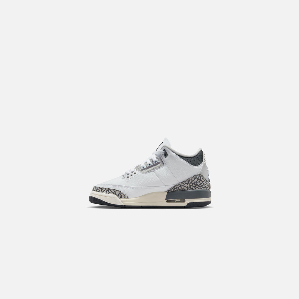 Nike GS Air Jordan 3 Retro HNS - White / Black Iron / Light Ash Grey – Kith