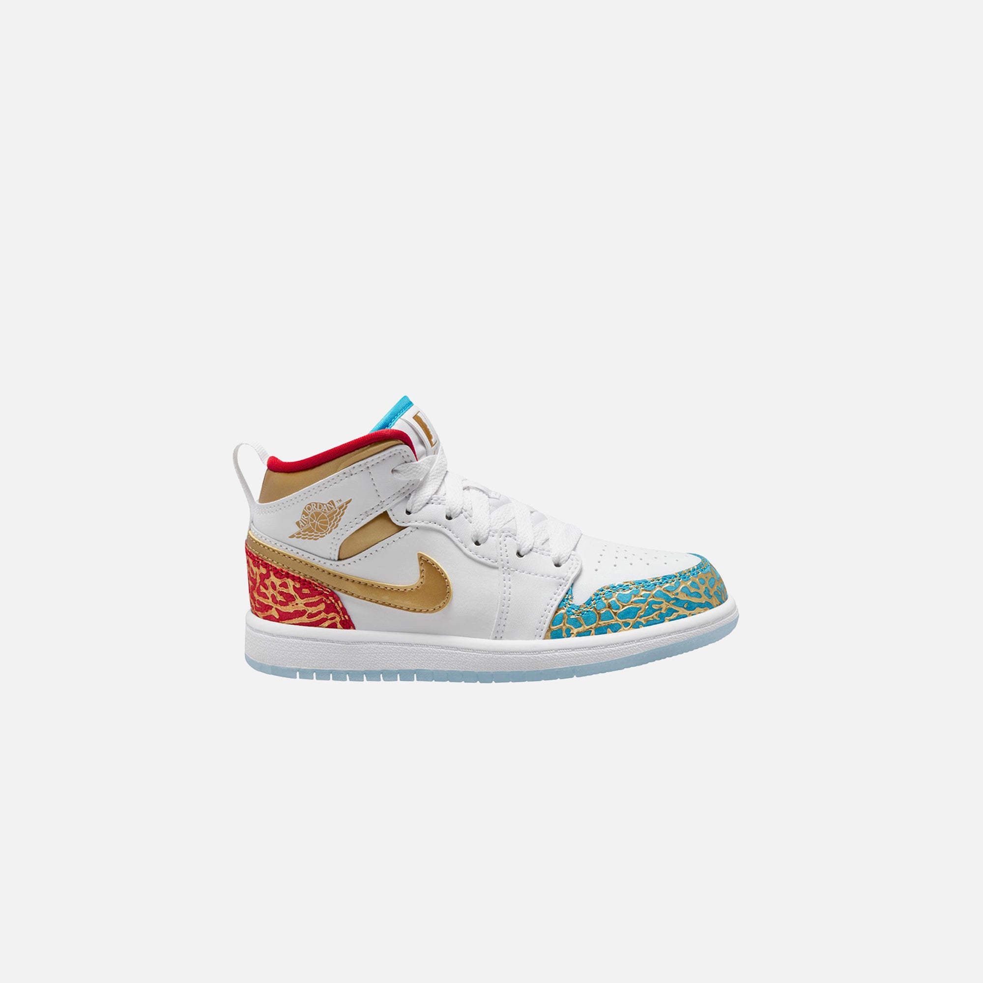 Jordan 1 mid hot sale white blue red