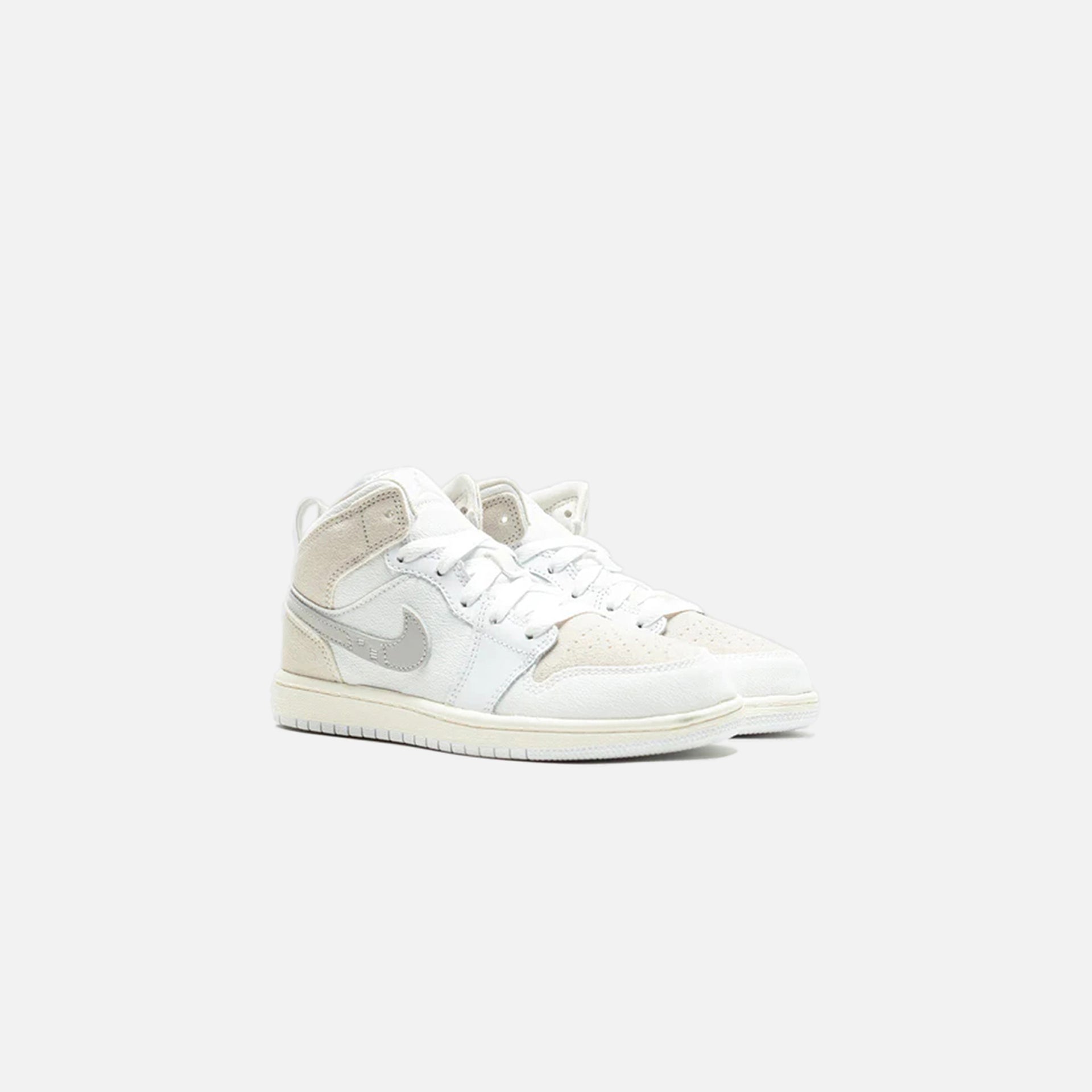 Nike PS Air Jordan 1 Mid SE - Craft White / Light Orewood Brown / Tech Grey / Sail