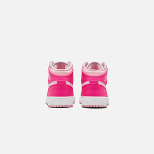 Nike Grade School Air Jordan 1 Mid - White / Med Soft Pink