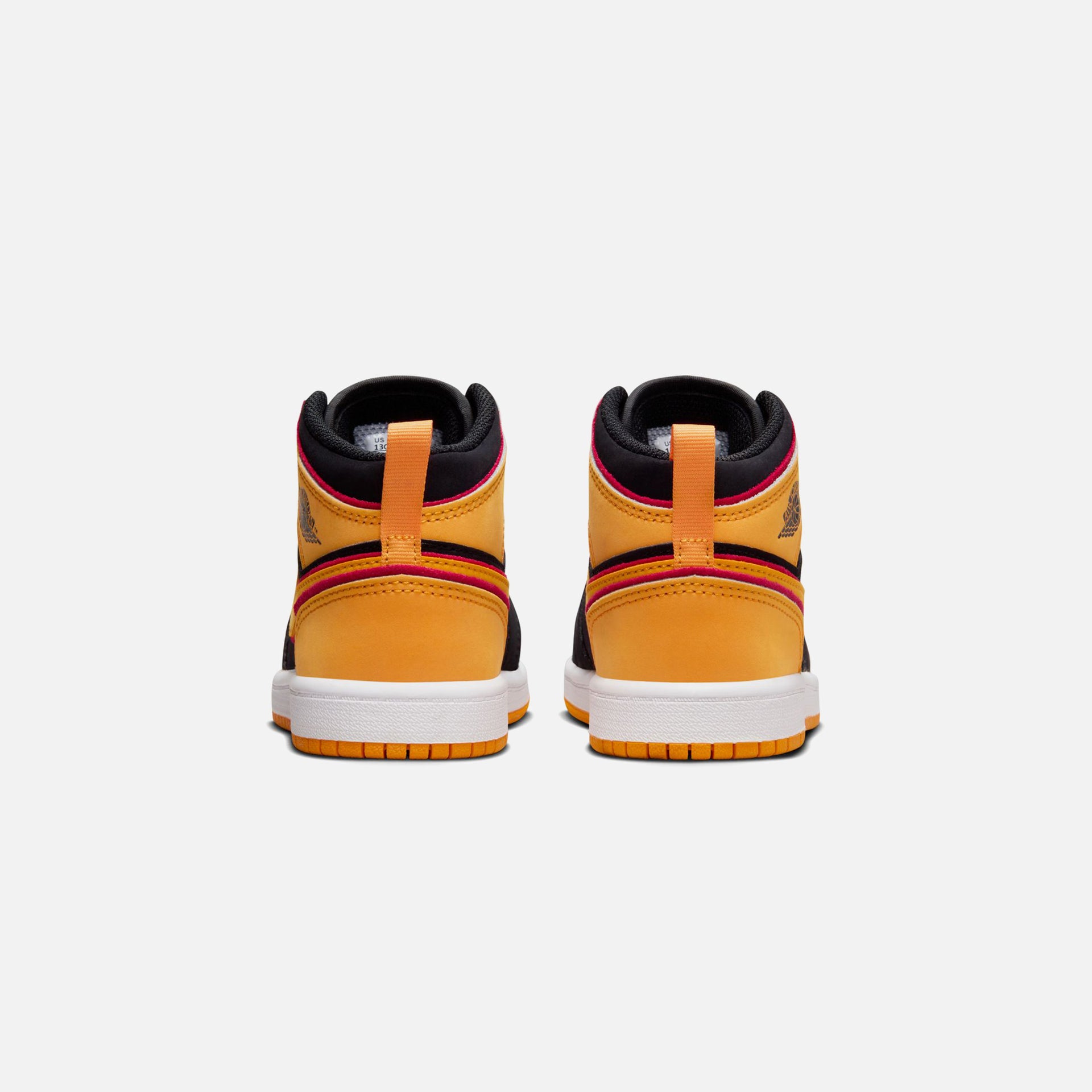 Nike PS Air Jordan 1 Mid SE - Black / Vivid Orange / Cardinal Red / White