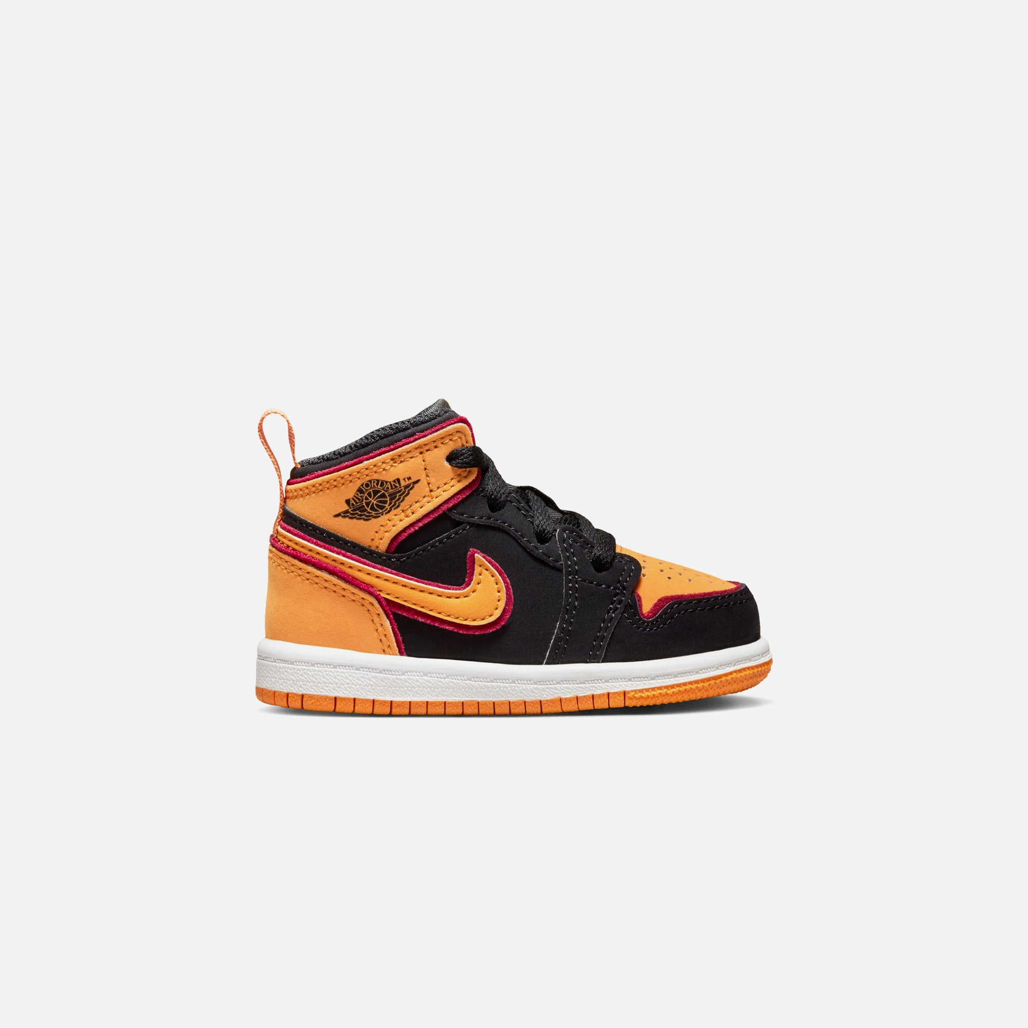 Air jordan 1 mid black best sale yellow red